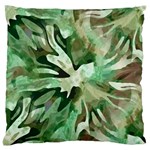 Green Brown Abstract Floral Pattern Standard Flano Cushion Case (Two Sides) Front