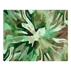 Green Brown Abstract Floral Pattern Double Sided Flano Blanket (large)  by SpinnyChairDesigns