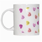 Cute Colorful Smiling Hearts Pattern White Mugs Left