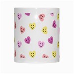 Cute Colorful Smiling Hearts Pattern White Mugs Center