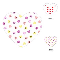 Cute Colorful Smiling Hearts Pattern Playing Cards Single Design (heart) by SpinnyChairDesigns