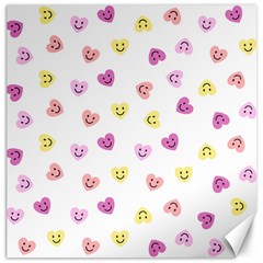 Cute Colorful Smiling Hearts Pattern Canvas 16  X 16  by SpinnyChairDesigns