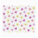 Cute Colorful Smiling Hearts Pattern Small Glasses Cloth (2 Sides) Front