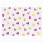 Cute Colorful Smiling Hearts Pattern Large Glasses Cloth (2 Sides) Front