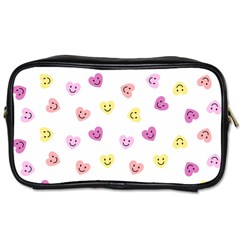 Cute Colorful Smiling Hearts Pattern Toiletries Bag (one Side) by SpinnyChairDesigns