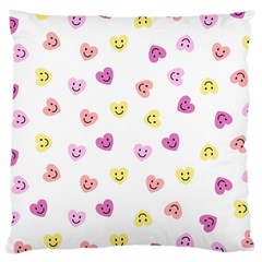 Cute Colorful Smiling Hearts Pattern Large Cushion Case (one Side)