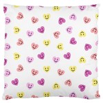 Cute Colorful Smiling Hearts Pattern Large Cushion Case (Two Sides) Front