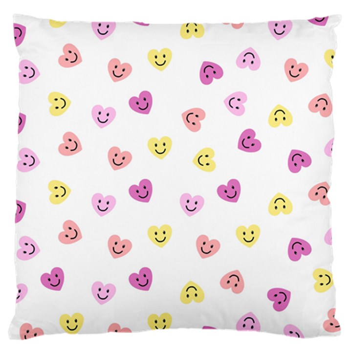 Cute Colorful Smiling Hearts Pattern Large Cushion Case (Two Sides)