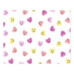 Cute Colorful Smiling Hearts Pattern Double Sided Flano Blanket (large)  by SpinnyChairDesigns