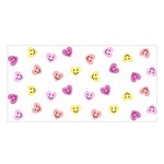 Cute Colorful Smiling Hearts Pattern Satin Shawl Front