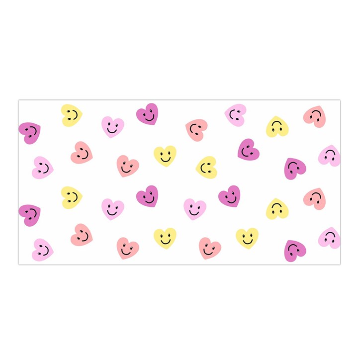 Cute Colorful Smiling Hearts Pattern Satin Shawl