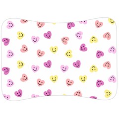 Cute Colorful Smiling Hearts Pattern Velour Seat Head Rest Cushion by SpinnyChairDesigns