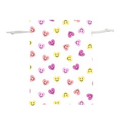 Cute Colorful Smiling Hearts Pattern Lightweight Drawstring Pouch (m) by SpinnyChairDesigns