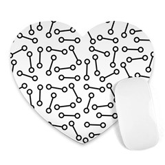 Abstract Black And White Minimalist Heart Mousepads by SpinnyChairDesigns