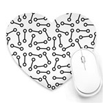 Abstract Black and White Minimalist Heart Mousepads Front