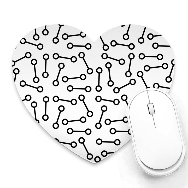 Abstract Black and White Minimalist Heart Mousepads