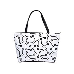 Abstract Black And White Minimalist Classic Shoulder Handbag by SpinnyChairDesigns