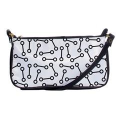 Abstract Black And White Minimalist Shoulder Clutch Bag by SpinnyChairDesigns