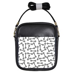 Abstract Black And White Minimalist Girls Sling Bag by SpinnyChairDesigns