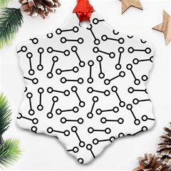 Abstract Black And White Minimalist Snowflake Ornament (two Sides)