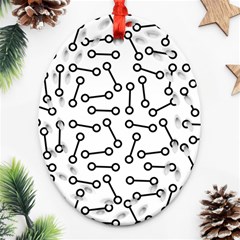 Abstract Black And White Minimalist Ornament (oval Filigree) by SpinnyChairDesigns