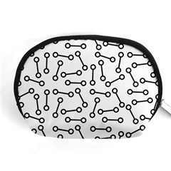 Abstract Black And White Minimalist Accessory Pouch (medium) by SpinnyChairDesigns