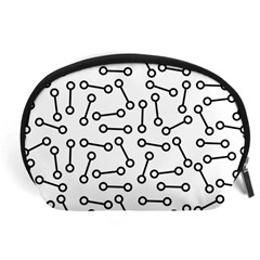 Abstract Black And White Minimalist Accessory Pouch (large) by SpinnyChairDesigns