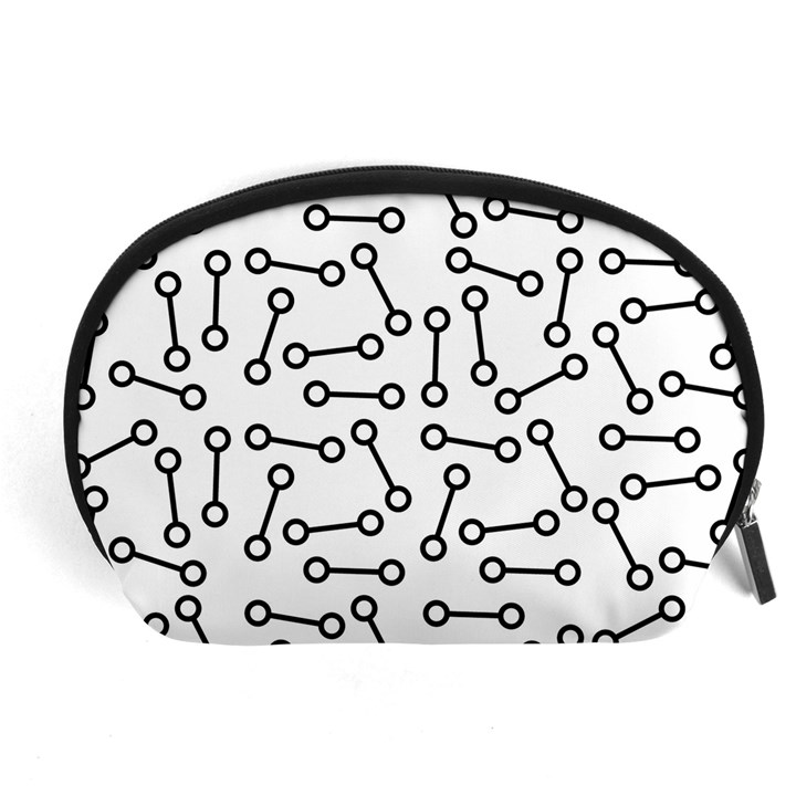 Abstract Black and White Minimalist Accessory Pouch (Large)