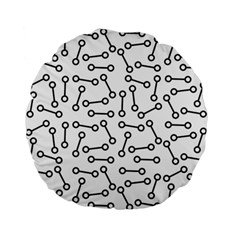 Abstract Black And White Minimalist Standard 15  Premium Flano Round Cushions by SpinnyChairDesigns