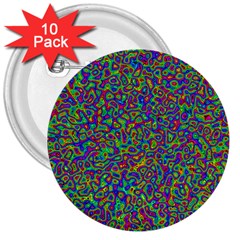 Abstract Rainbow Marble Camouflage 3  Buttons (10 Pack)  by SpinnyChairDesigns