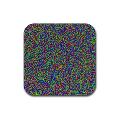 Abstract Rainbow Marble Camouflage Rubber Coaster (square) 