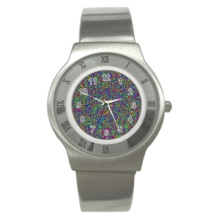 Abstract Rainbow Marble Camouflage Stainless Steel Watch