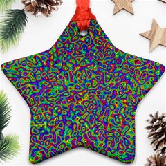 Abstract Rainbow Marble Camouflage Star Ornament (two Sides) by SpinnyChairDesigns