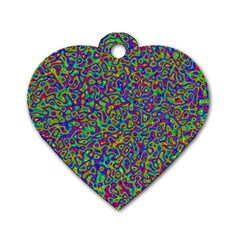 Abstract Rainbow Marble Camouflage Dog Tag Heart (two Sides) by SpinnyChairDesigns