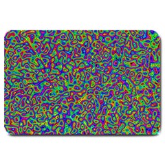 Abstract Rainbow Marble Camouflage Large Doormat  by SpinnyChairDesigns