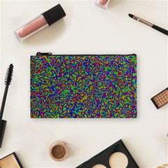 Abstract Rainbow Marble Camouflage Cosmetic Bag (small) by SpinnyChairDesigns