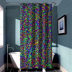 Abstract Rainbow Marble Camouflage Shower Curtain 36  X 72  (stall)  by SpinnyChairDesigns