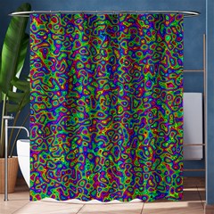 Abstract Rainbow Marble Camouflage Shower Curtain 60  X 72  (medium)  by SpinnyChairDesigns