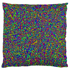 Abstract Rainbow Marble Camouflage Large Cushion Case (two Sides) by SpinnyChairDesigns