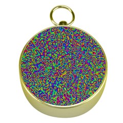 Abstract Rainbow Marble Camouflage Gold Compasses