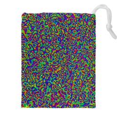 Abstract Rainbow Marble Camouflage Drawstring Pouch (5xl) by SpinnyChairDesigns