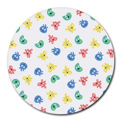 Cute Cartoon Germs Viruses Microbes Round Mousepads by SpinnyChairDesigns