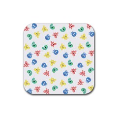 Cute Cartoon Germs Viruses Microbes Rubber Coaster (square)  by SpinnyChairDesigns