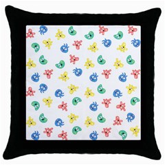 Cute Cartoon Germs Viruses Microbes Throw Pillow Case (black) by SpinnyChairDesigns