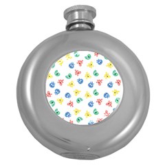 Cute Cartoon Germs Viruses Microbes Round Hip Flask (5 Oz) by SpinnyChairDesigns