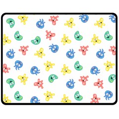 Cute Cartoon Germs Viruses Microbes Fleece Blanket (medium)  by SpinnyChairDesigns