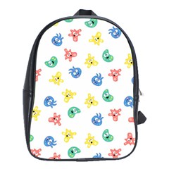 Cute Cartoon Germs Viruses Microbes School Bag (xl) by SpinnyChairDesigns