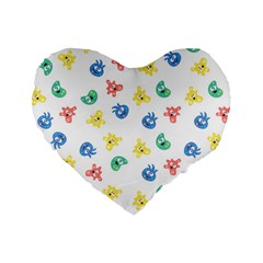 Cute Cartoon Germs Viruses Microbes Standard 16  Premium Heart Shape Cushions by SpinnyChairDesigns