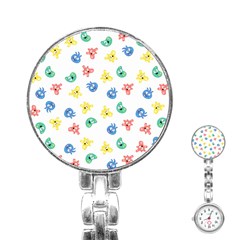 Cute Cartoon Germs Viruses Microbes Stainless Steel Nurses Watch by SpinnyChairDesigns