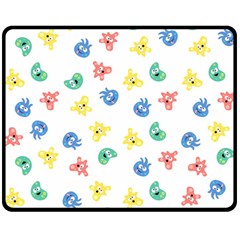 Cute Cartoon Germs Viruses Microbes Double Sided Fleece Blanket (medium)  by SpinnyChairDesigns